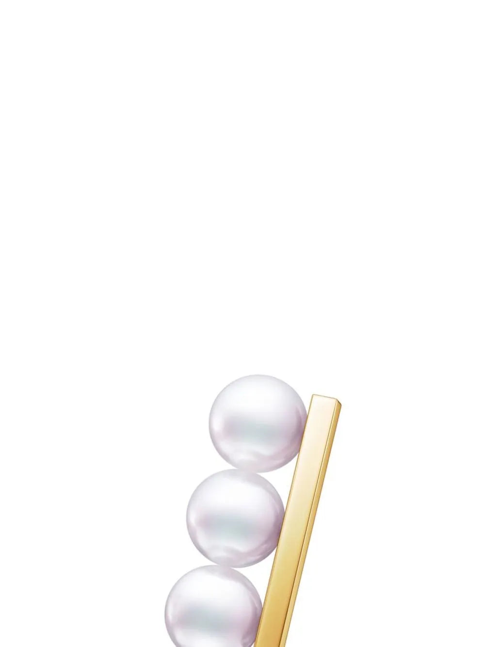 18kt yellow gold Collection Line Balance Neo Akoya pearl earrings