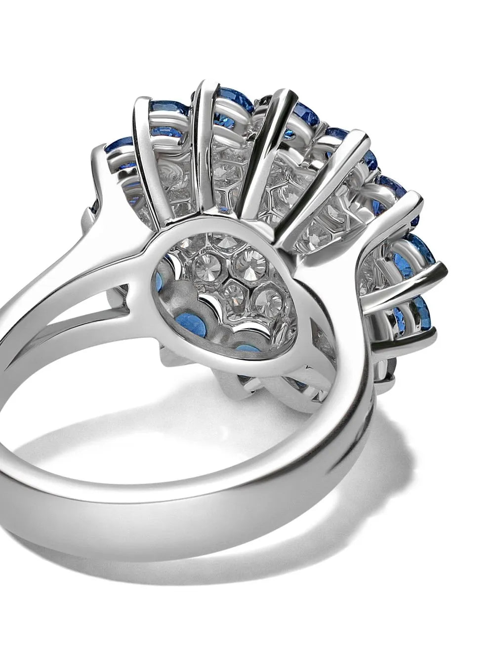 18kt white gold diamond sapphire Aurora ring