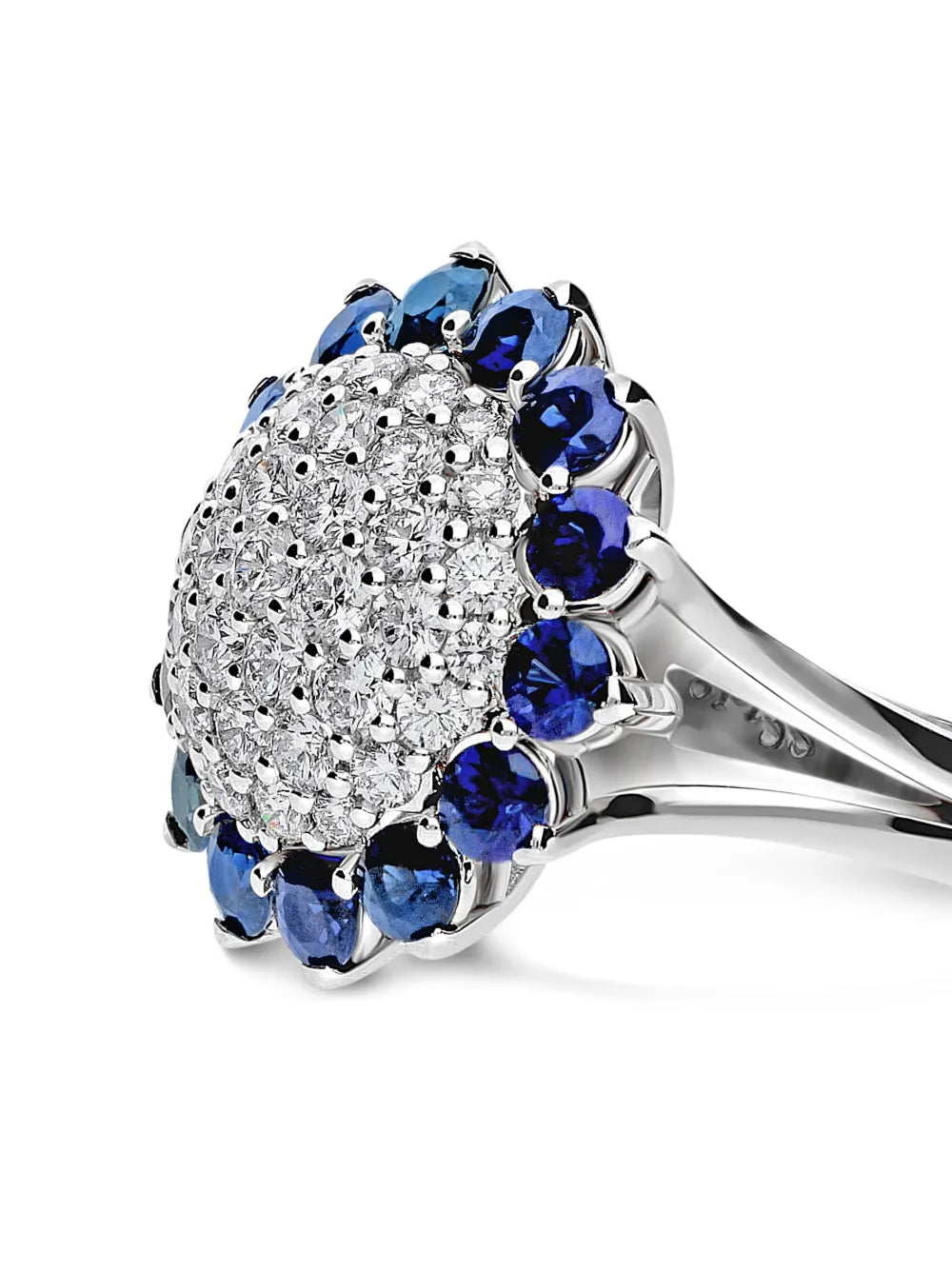 18kt white gold diamond sapphire Aurora ring
