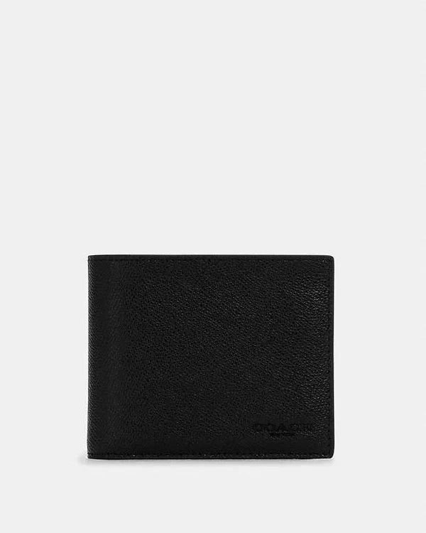 Coach 3 In 1 Wallet Crossgrain Leather-Black