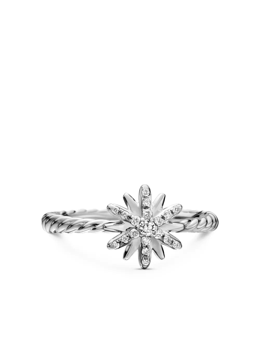 sterling silver Petite Starburst diamond ring (10mm)