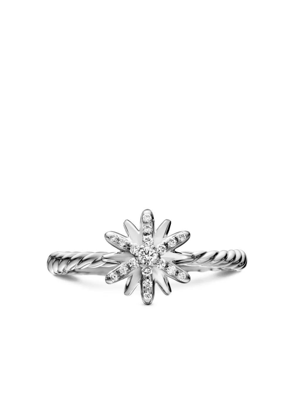 sterling silver Petite Starburst diamond ring (10mm)