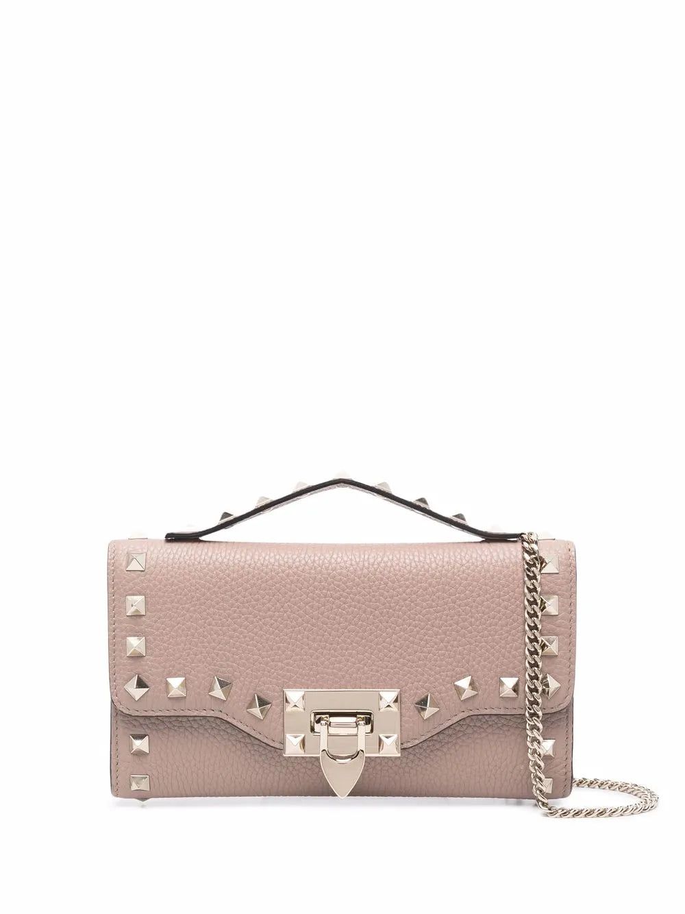 Rockstud leather wallet-on-chain