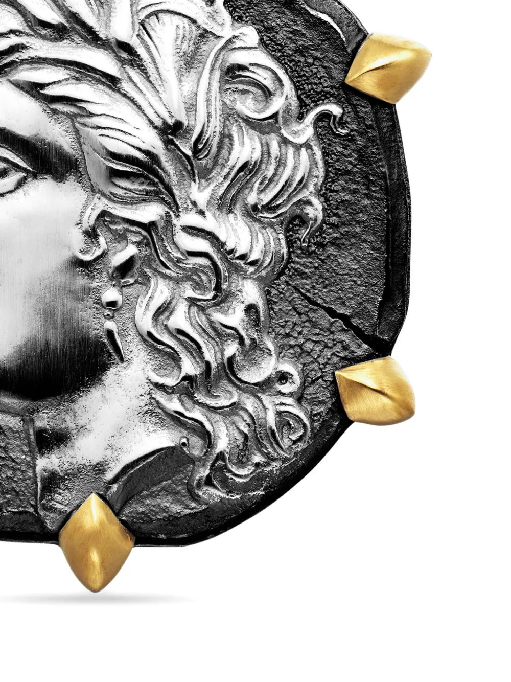 18kt yellow gold and sterling silver Virgo amulet (33mm)
