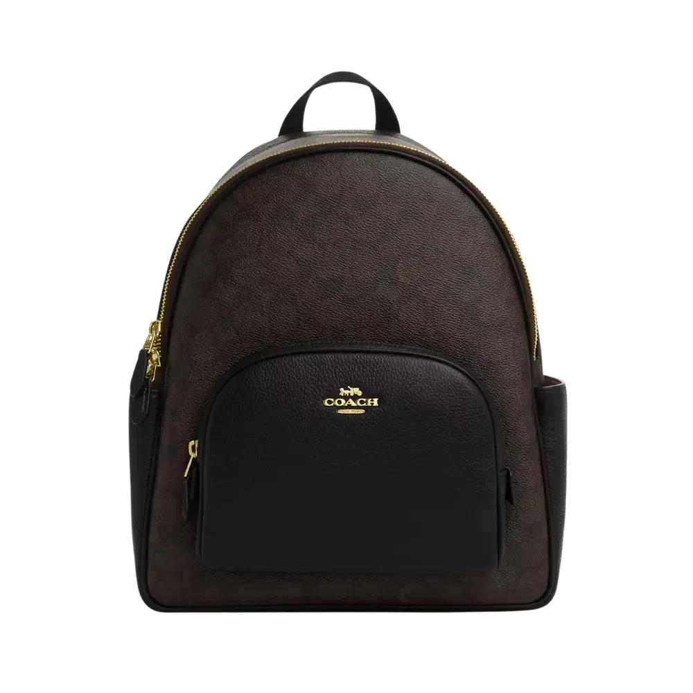 Coach Court Backpack In Signature Canvas Tan