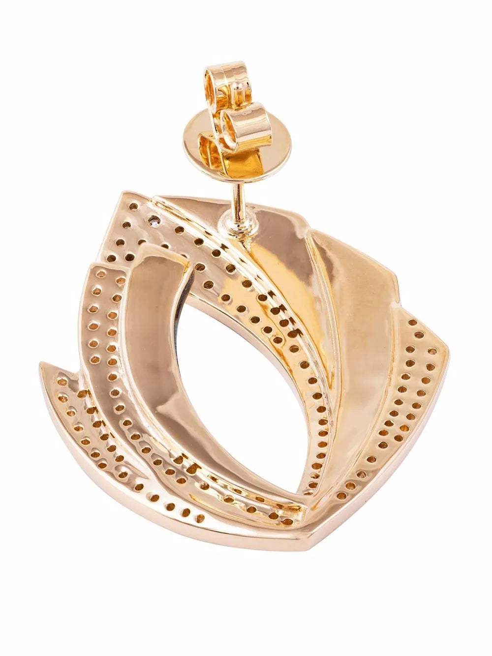 18kt yellow gold Mogra Blossom diamond and shell earrings