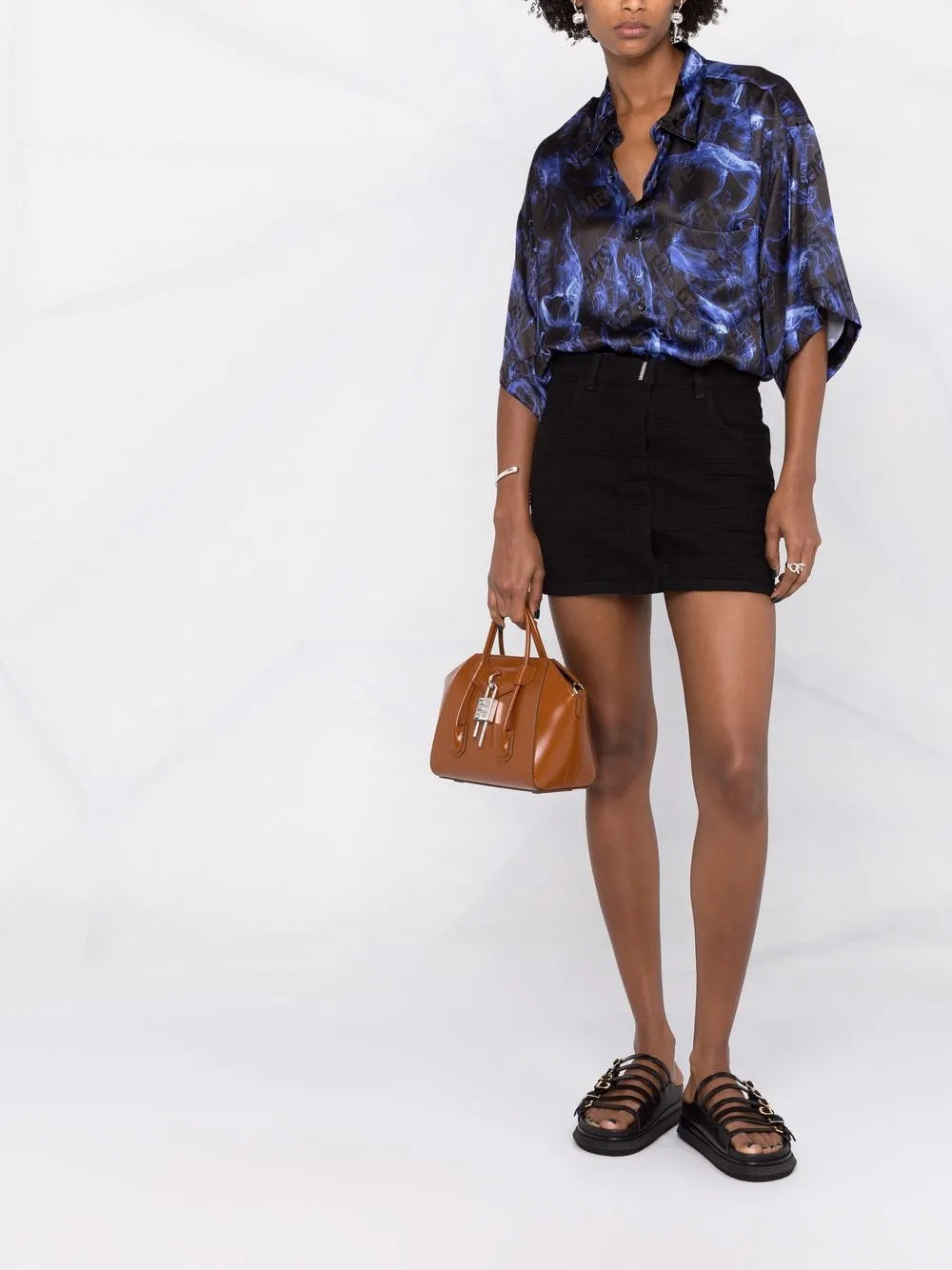 logo-monogram mini skirt