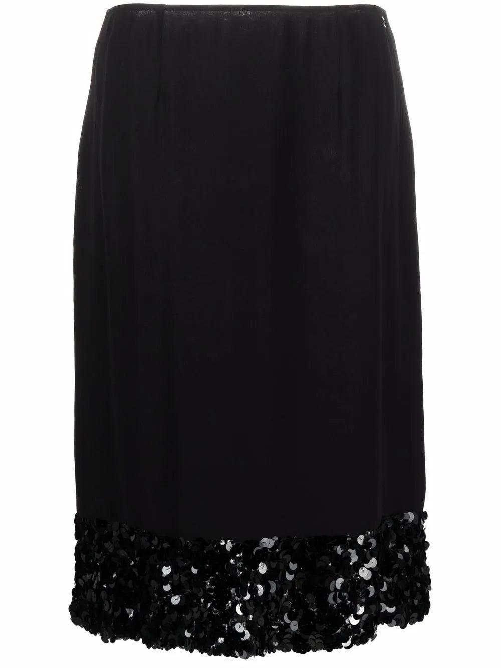 2002 sequin-embellished hem straight-cut skirt