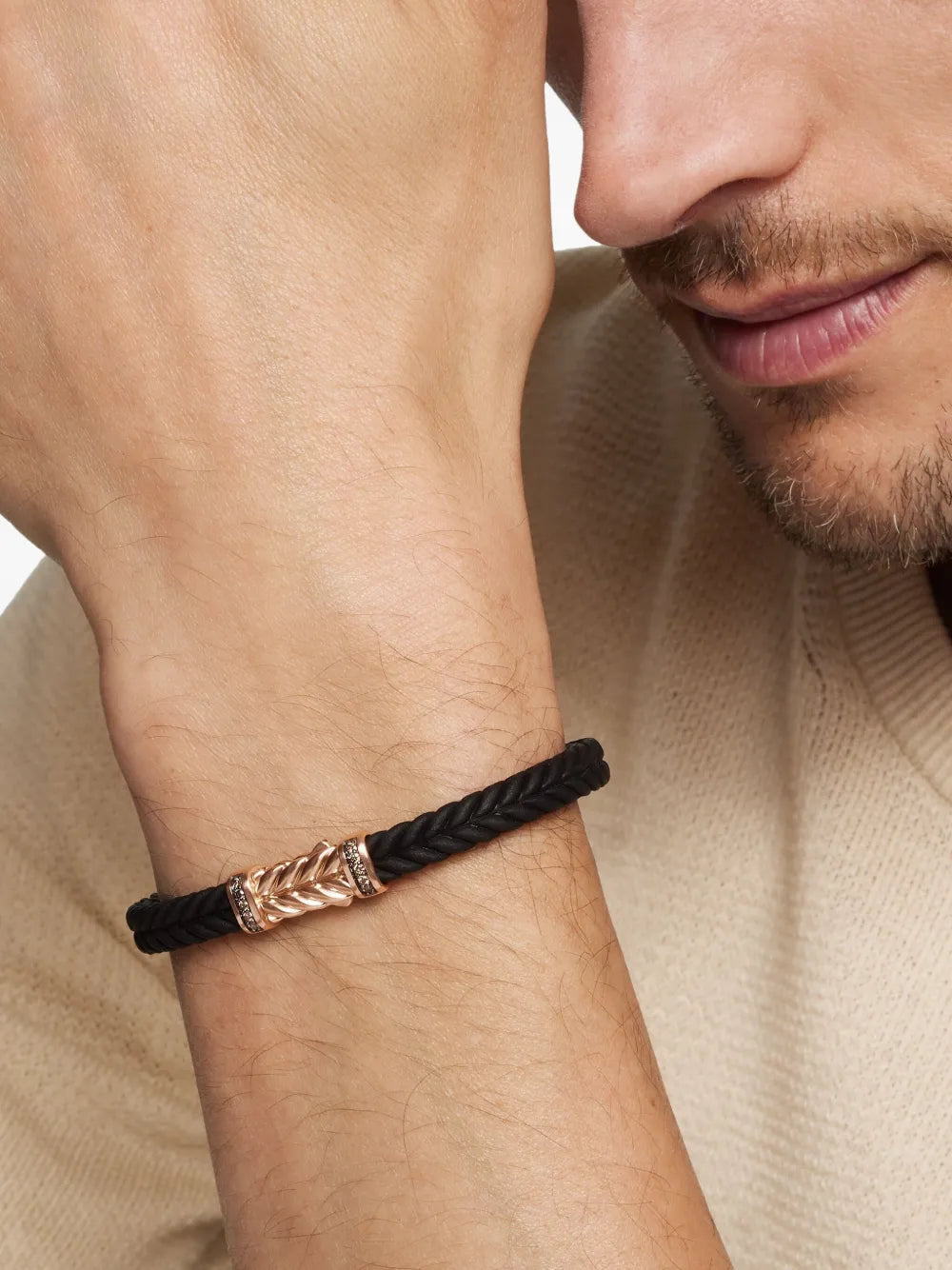 18kt rose gold Chevron bracelet (6mm)