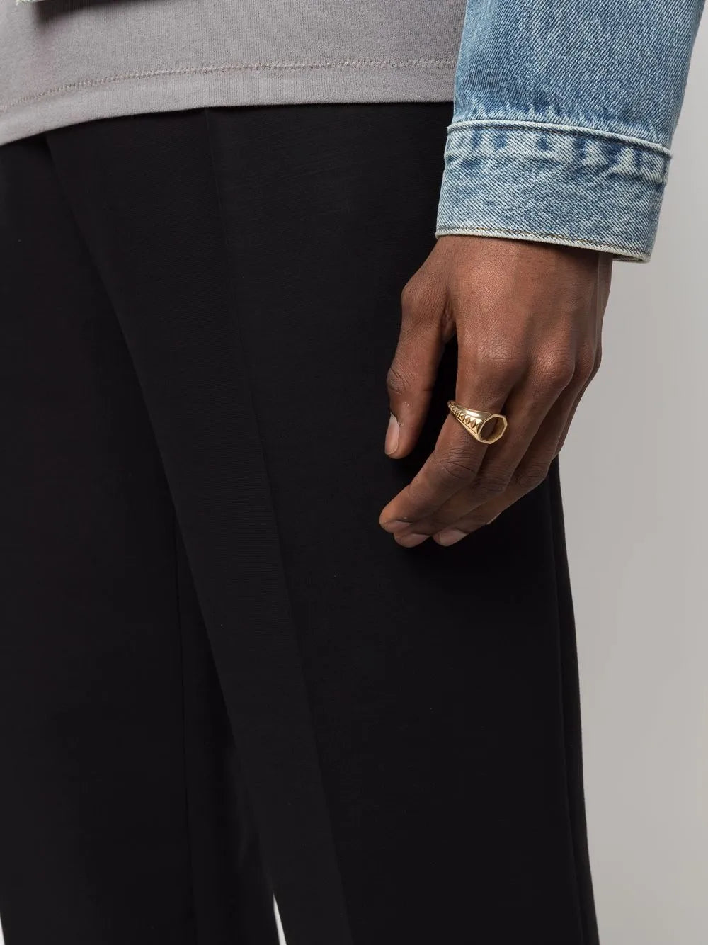 open studded signet ring