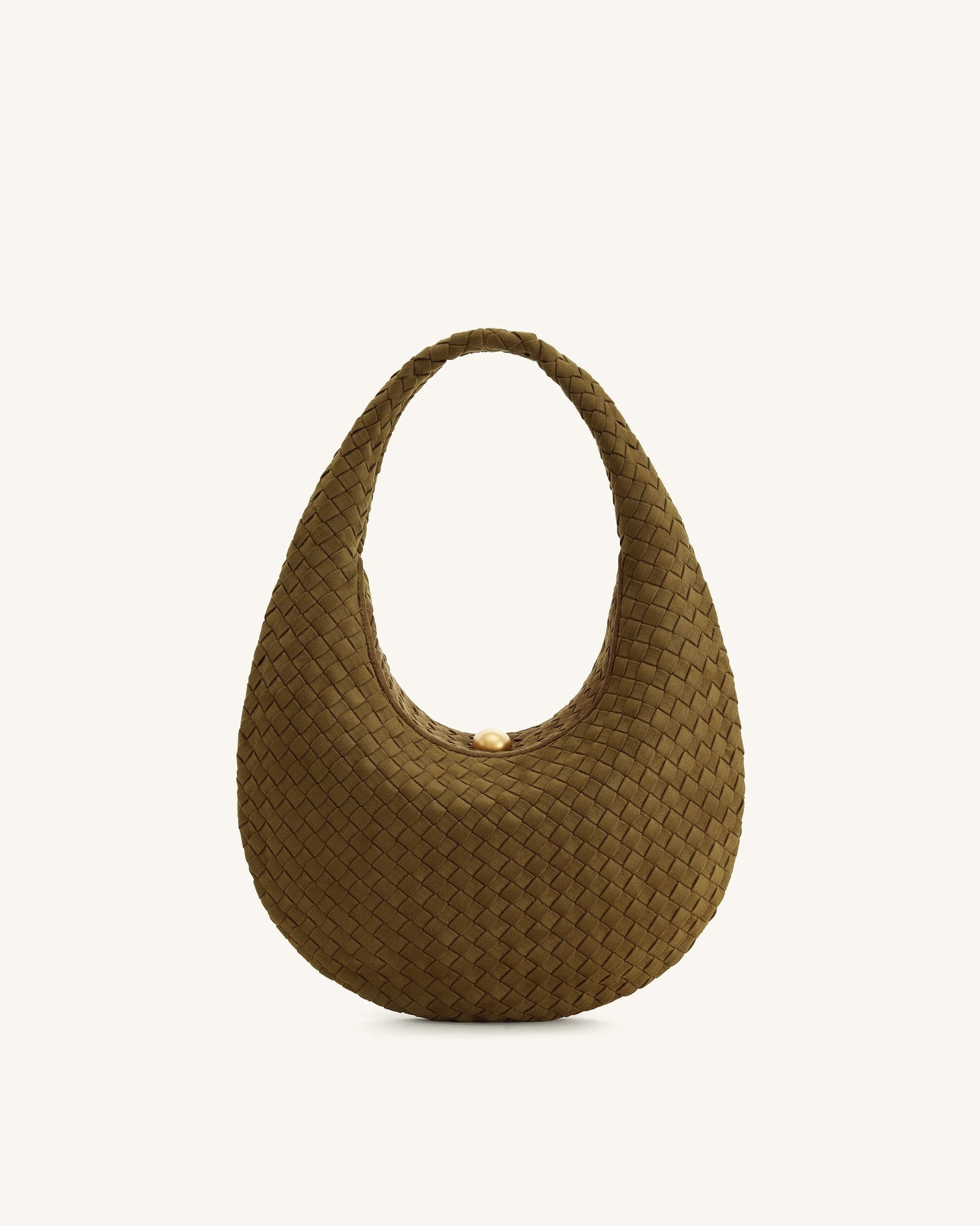 Jw Pei Nola Faux Suede Woven Hobo Shoulder Bag Olive Green