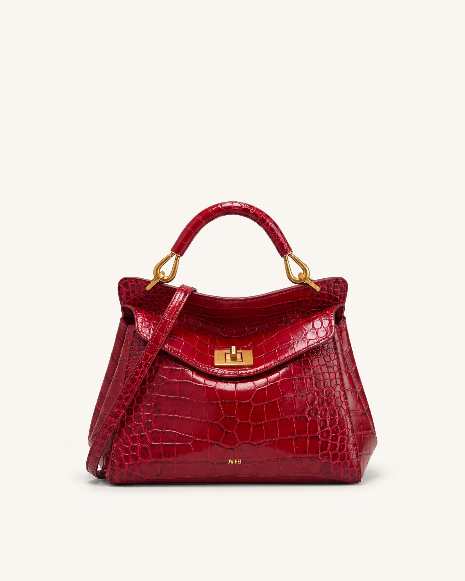 Jw Pei Lucia Classic Top Handle Bag Burgundy Croc