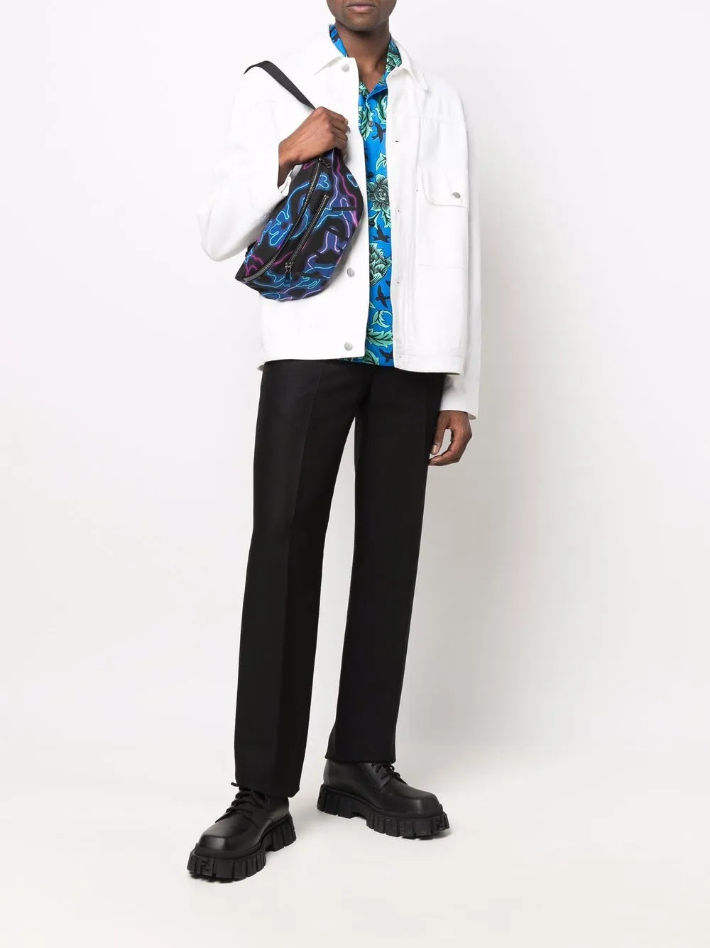 Neon Camou-print belt bag