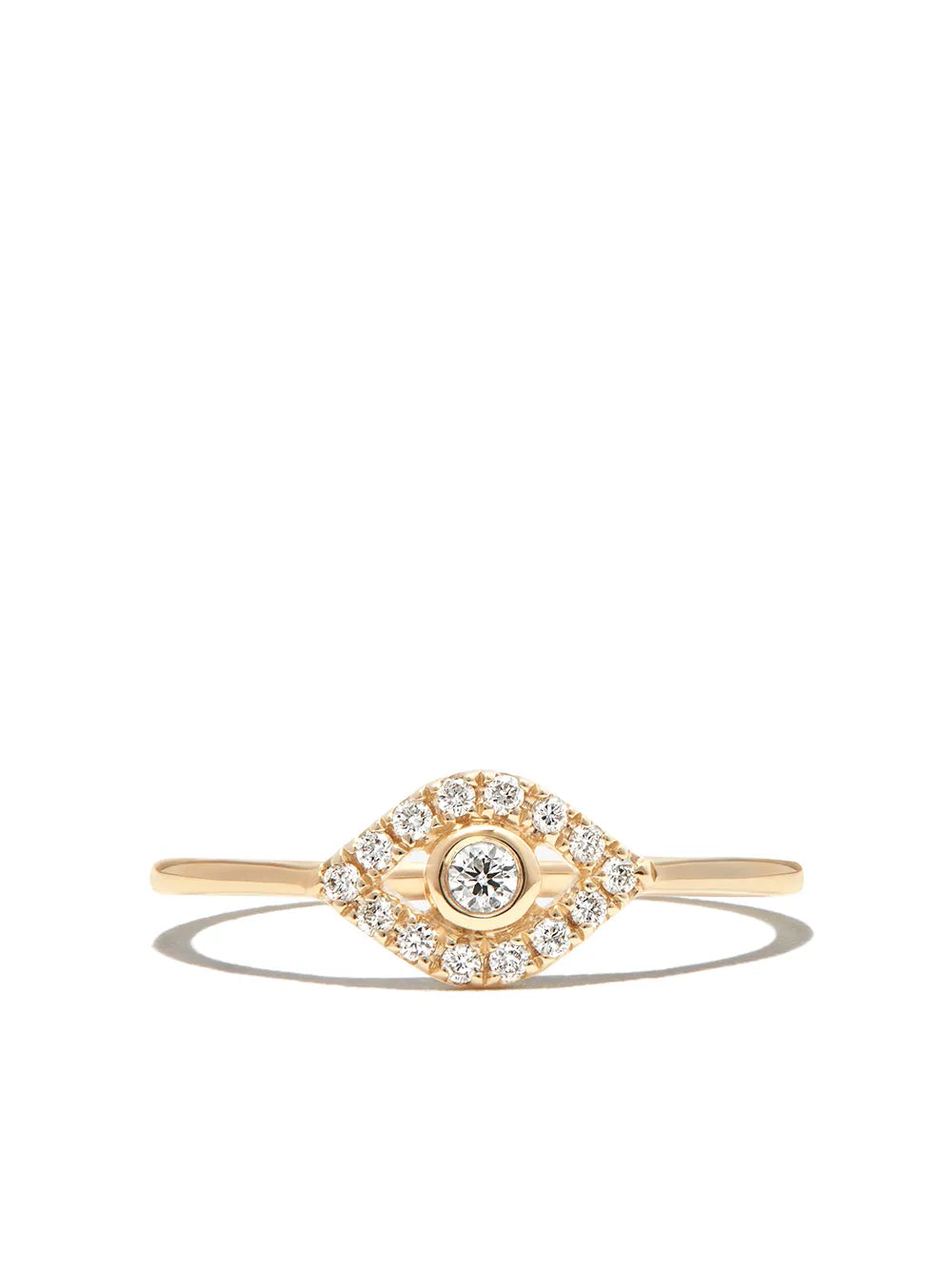 14kt yellow gold Evil Eye diamond ring