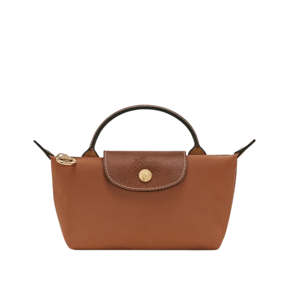 Longchamp Le Pliage Original Pouch with handle Cognac - Recycled canvas