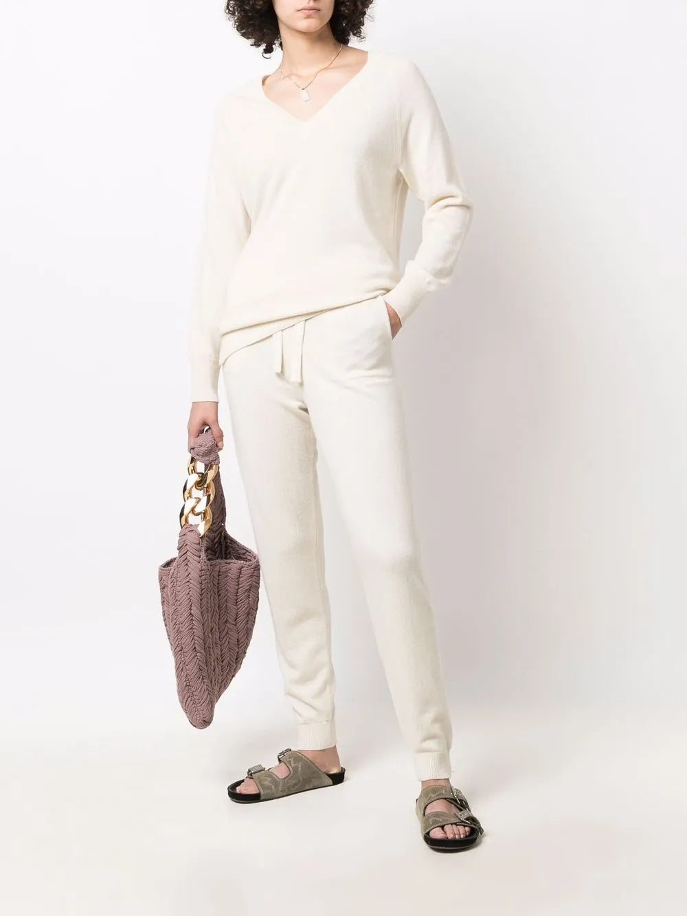 drawstring cashmere leggings