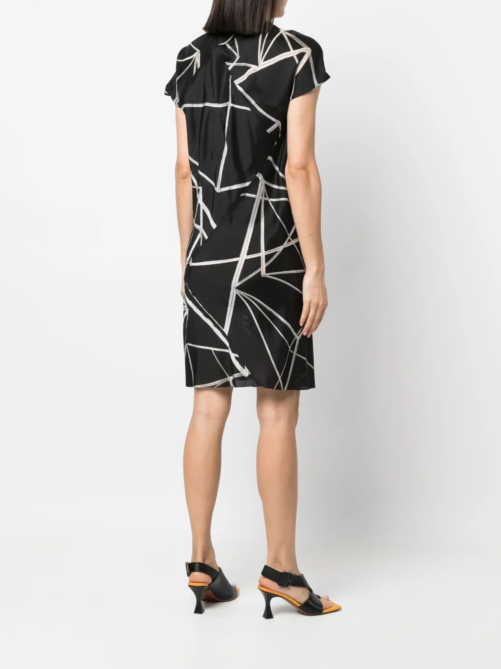 geometric-print wrap dress