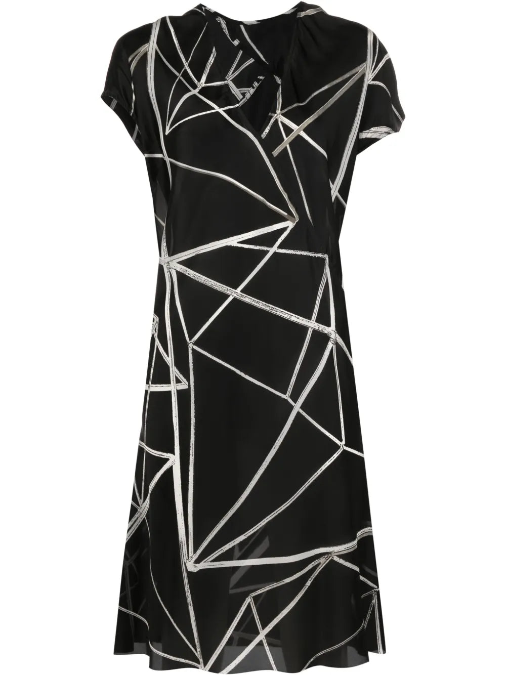 geometric-print wrap dress