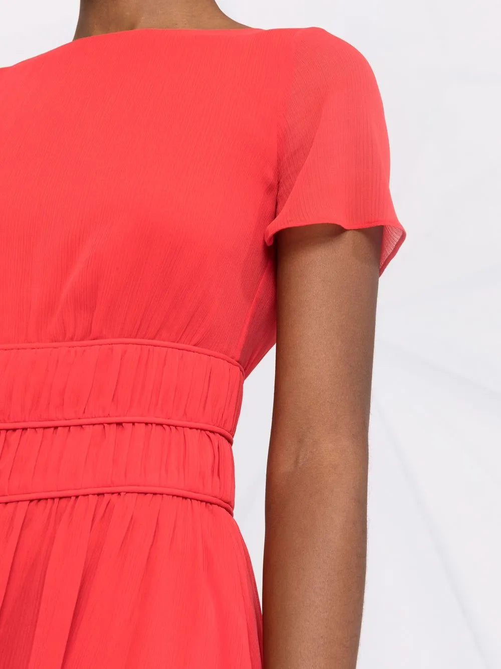 ribbed-waist A-line dress