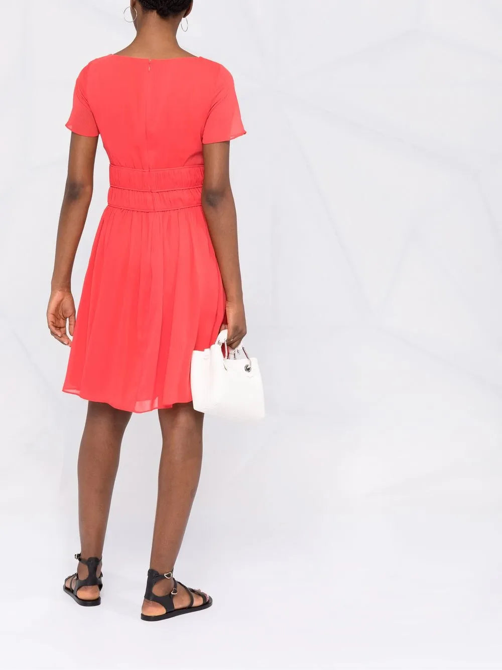 ribbed-waist A-line dress