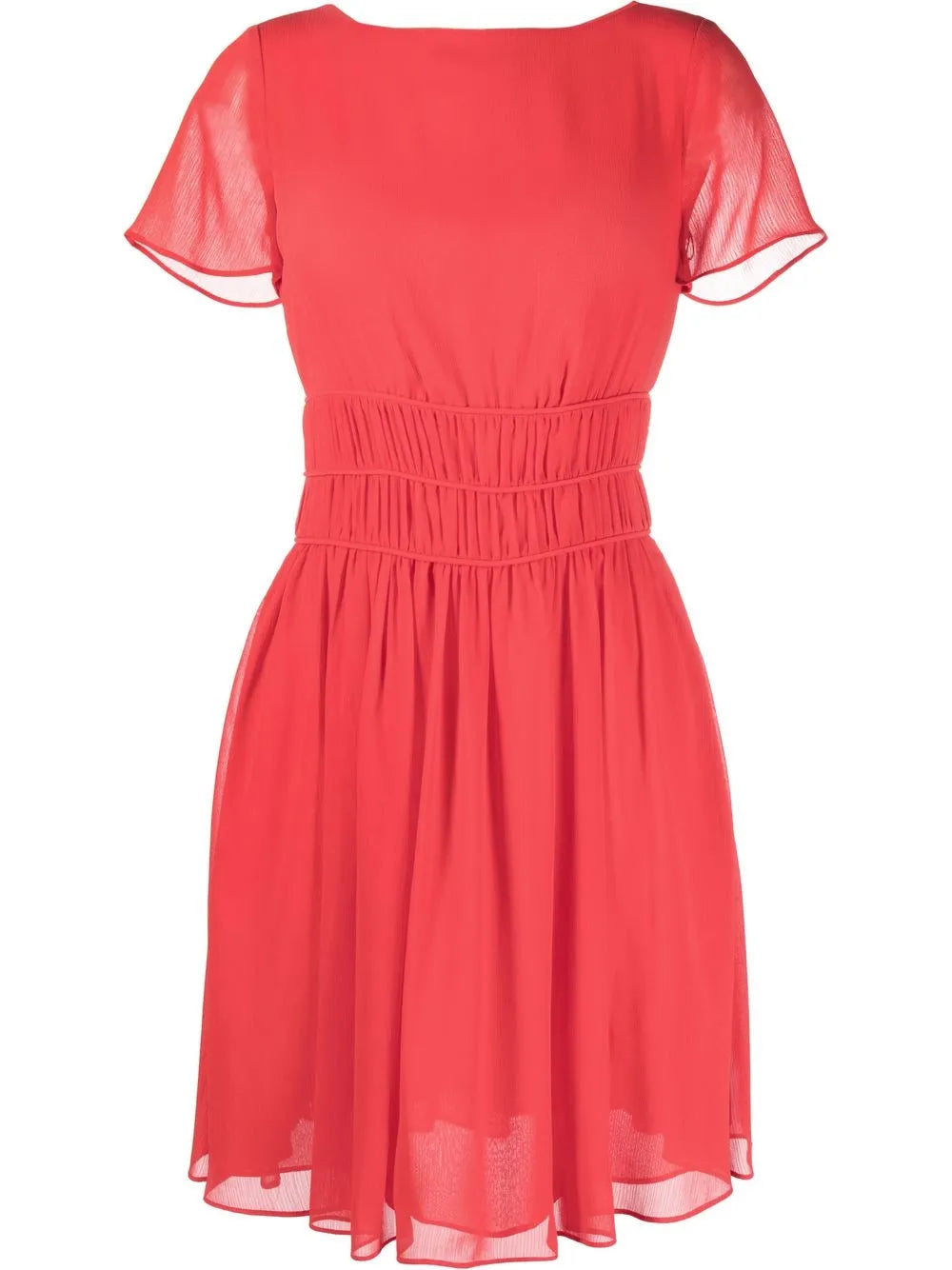 ribbed-waist A-line dress