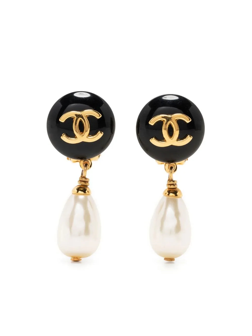 1997 CC pearl-embellished clip-on earrings