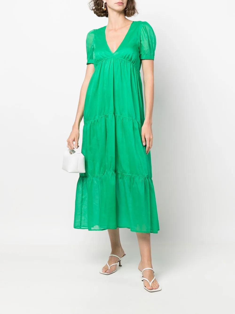 tiered v-neck dress