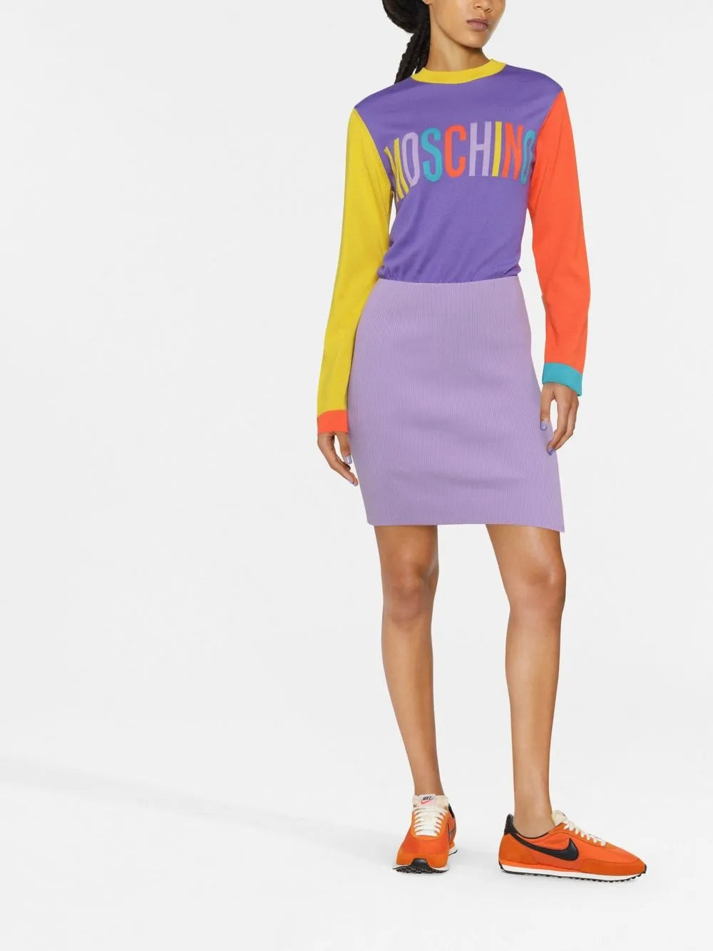 intarsia logo-knit sweater dress