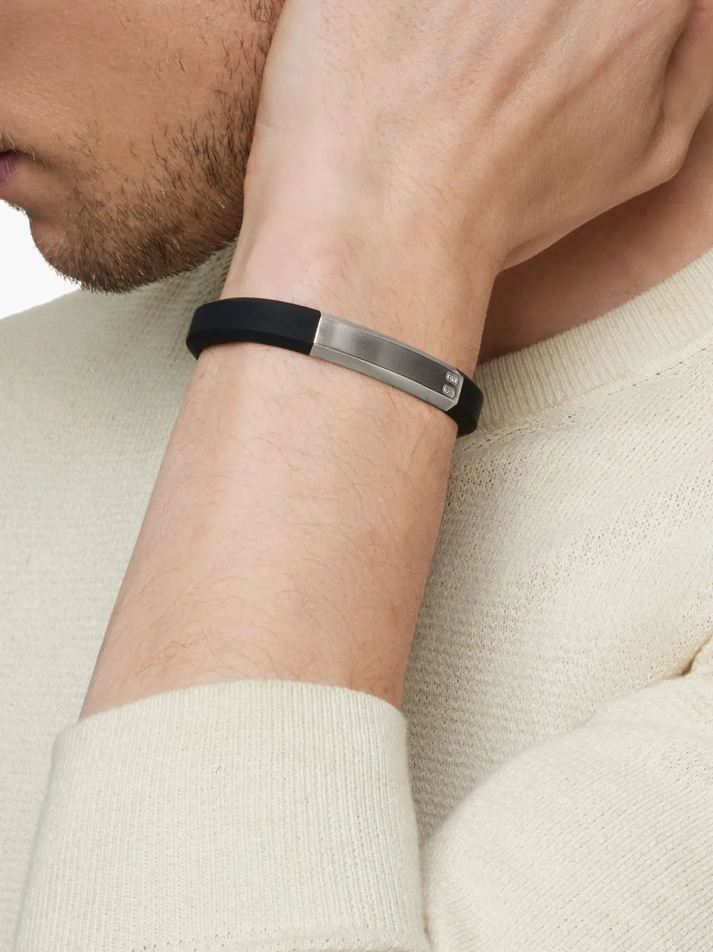 sterling silver Streamline ID bracelet (10mm)