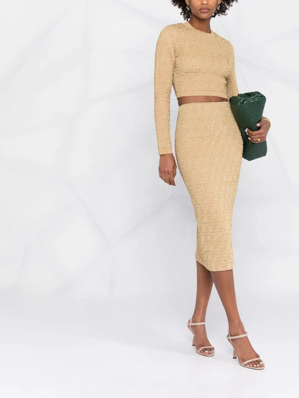 FF-motif pencil skirt