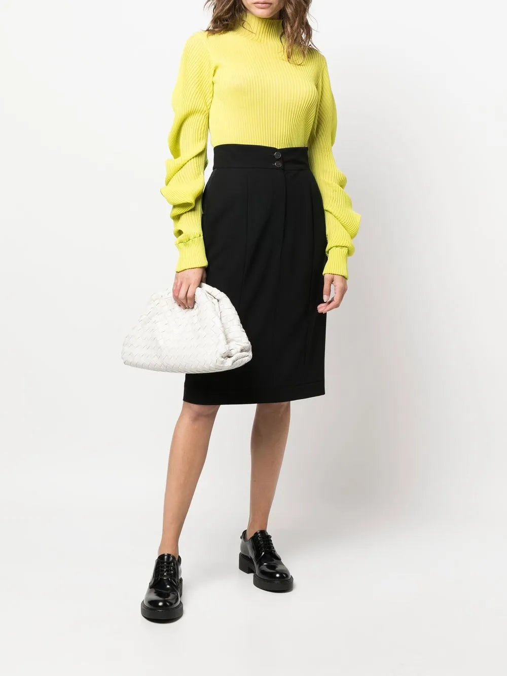 1999 pleat detailing knee-length skirt