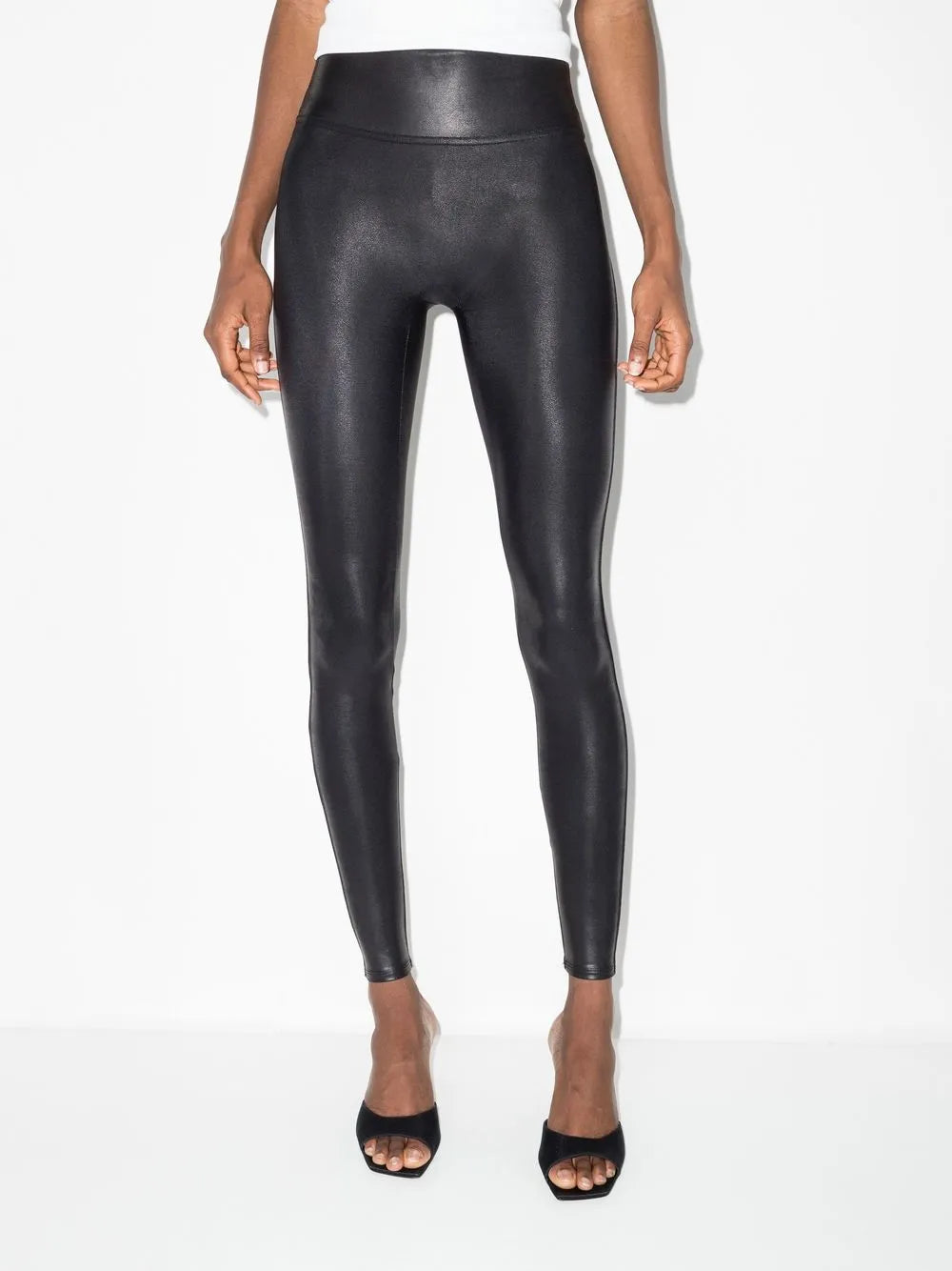faux-leather leggings