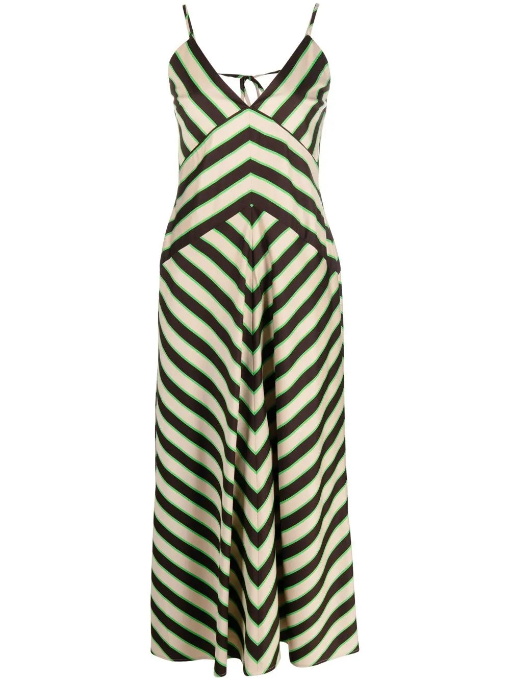 chevron-print rear-tie dress
