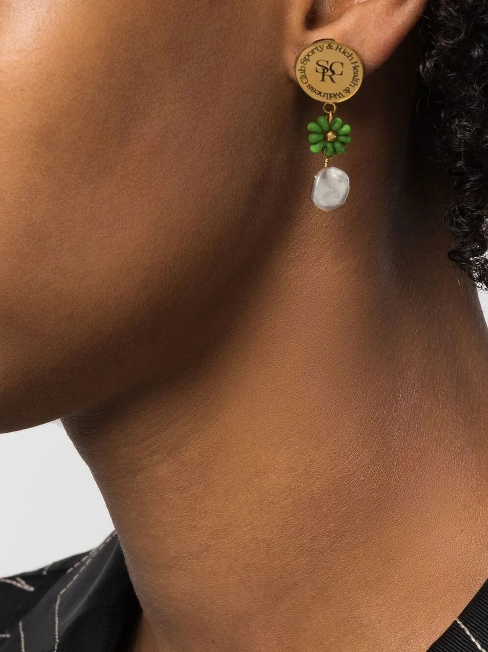 pearl resin drop earrings