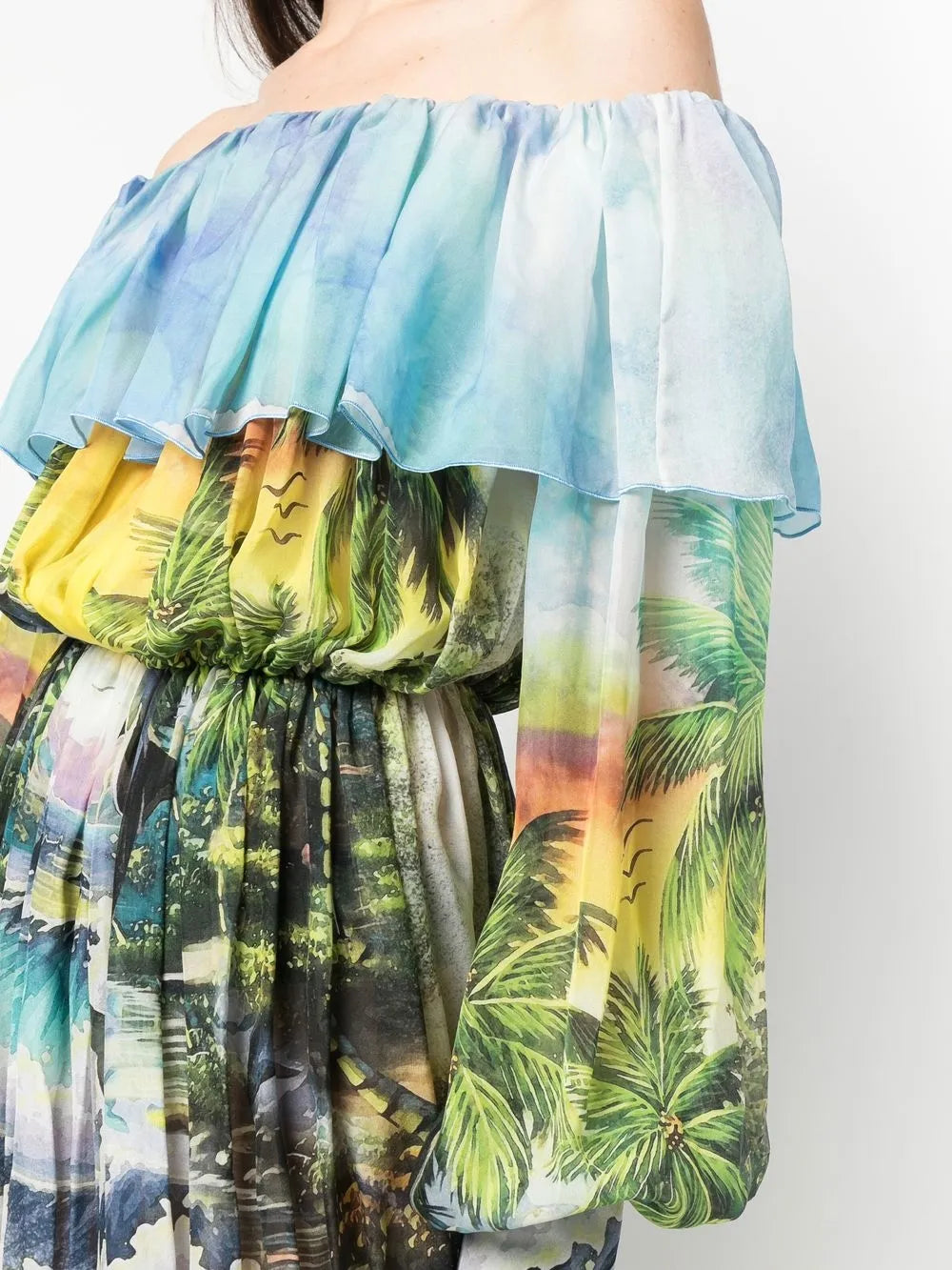 Hawaii pleated maxi dress