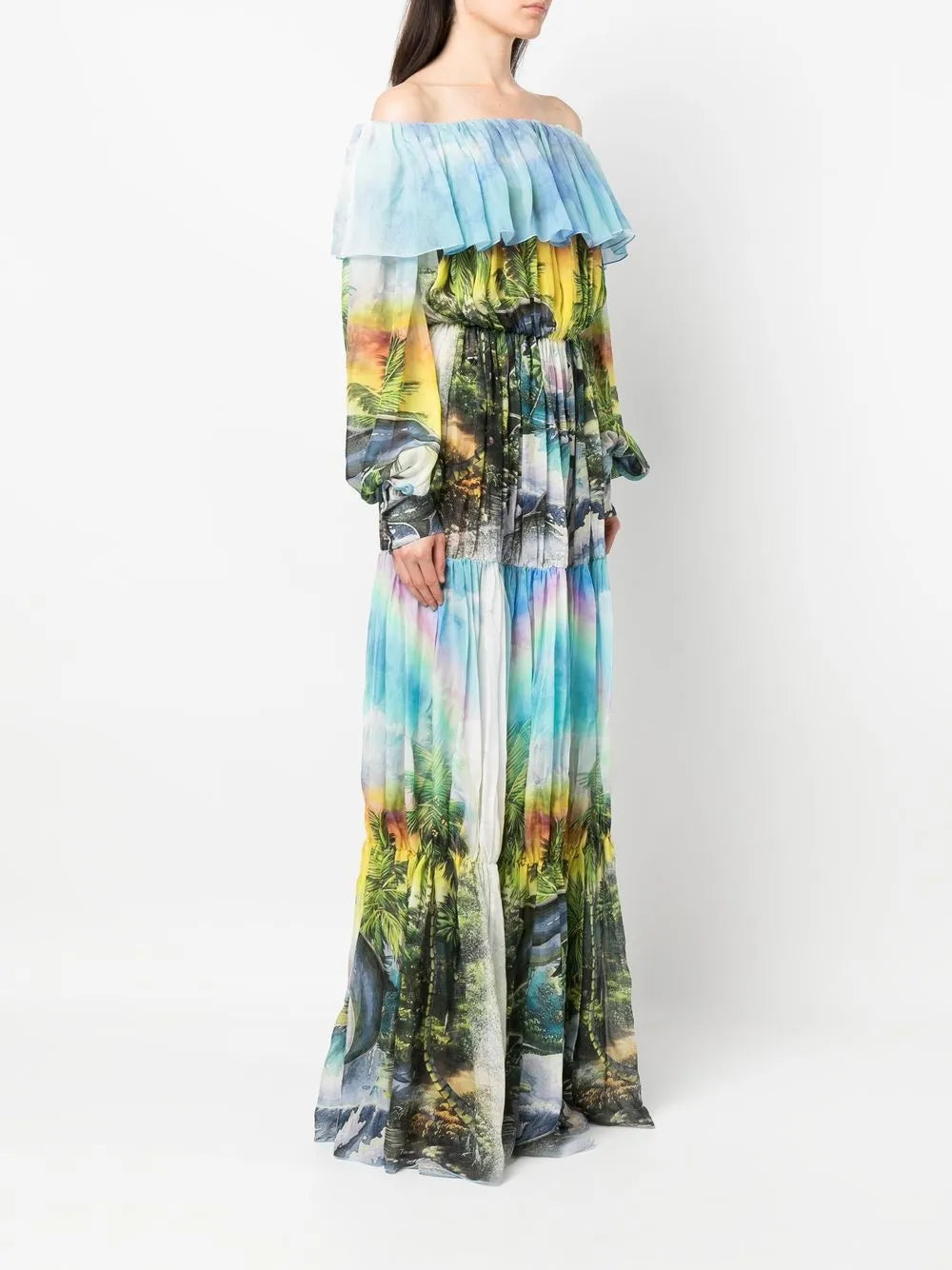Hawaii pleated maxi dress