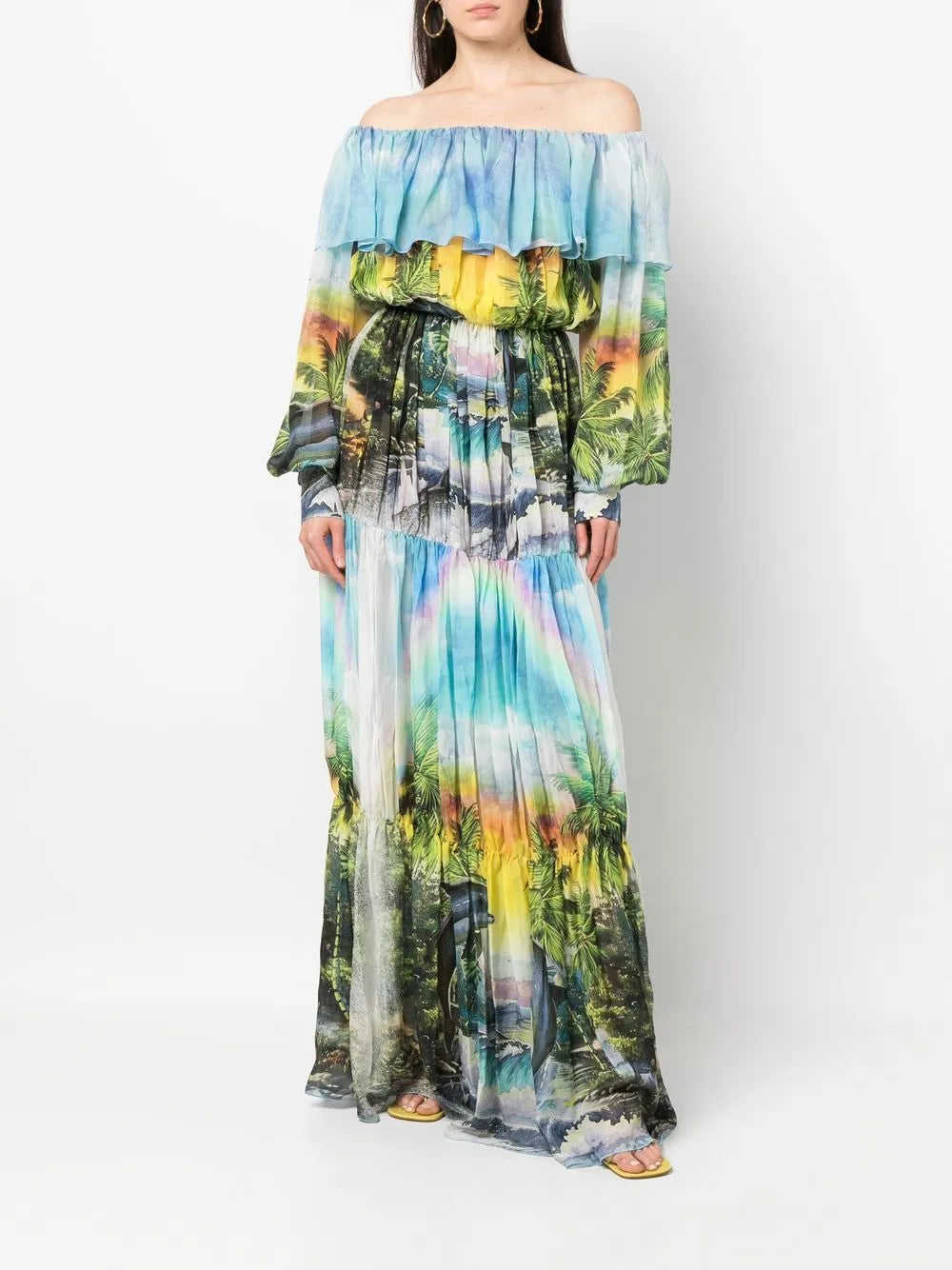 Hawaii pleated maxi dress