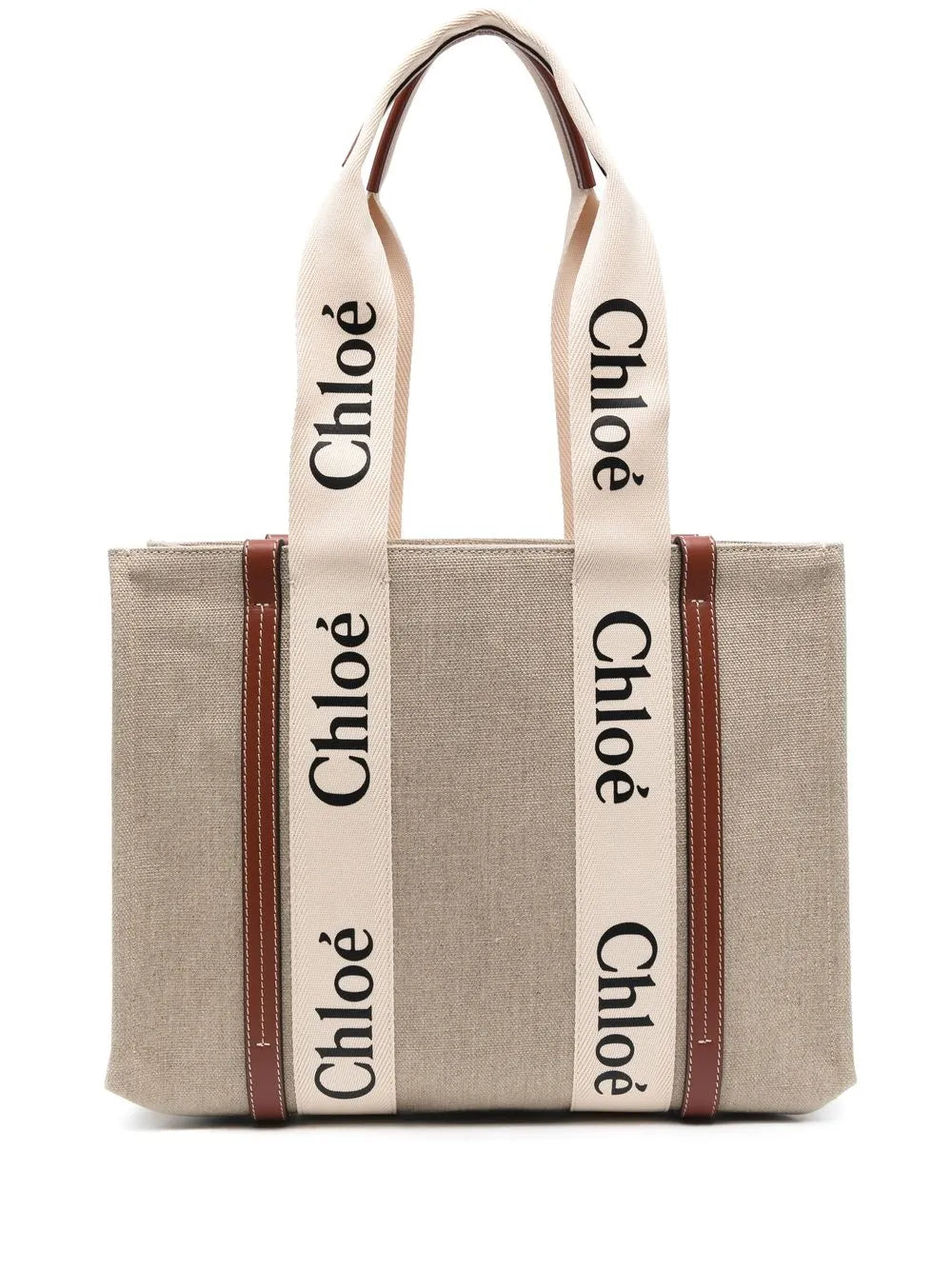 Woody linen tote bag