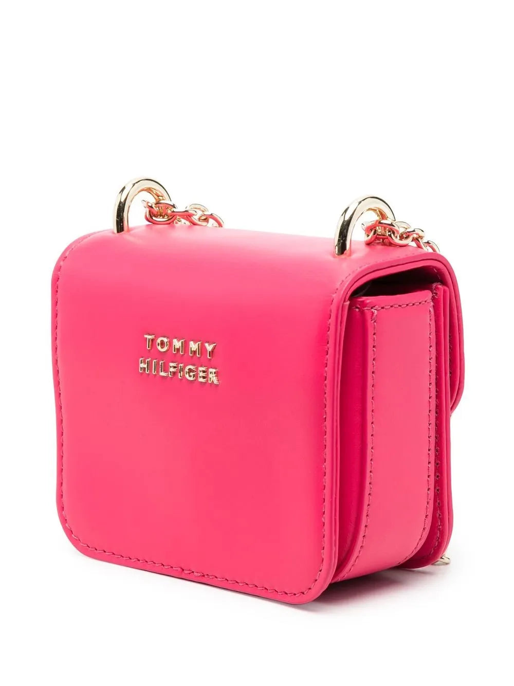 chain-link leather crossbody bag