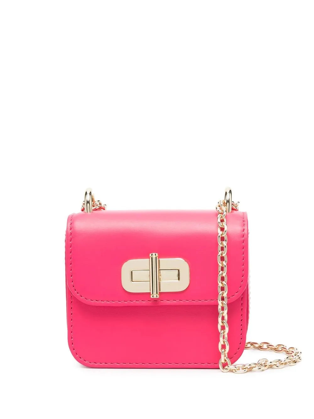 chain-link leather crossbody bag