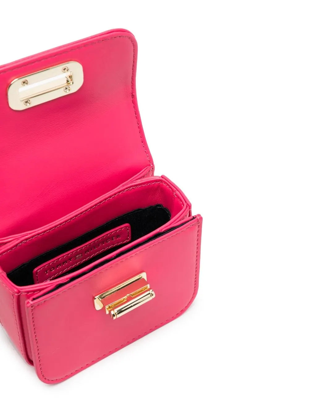 chain-link leather crossbody bag