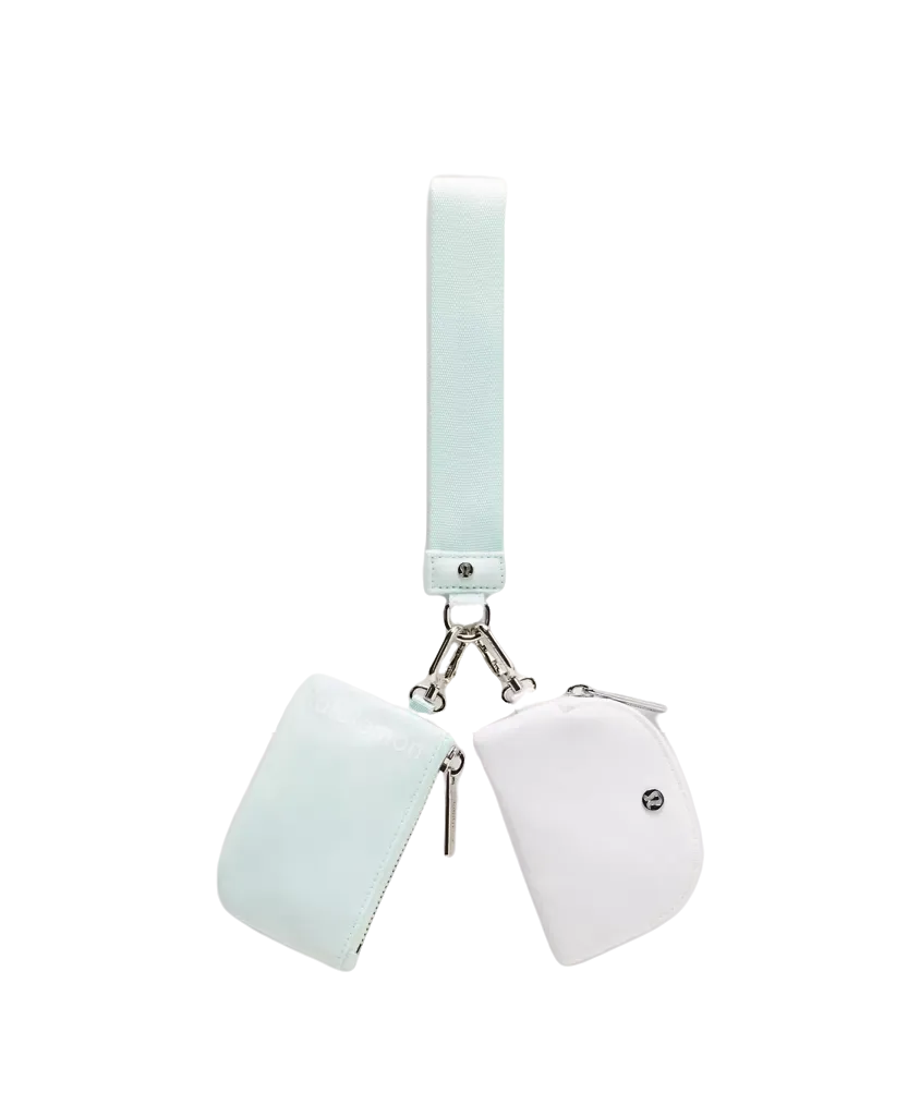 Lululemon Dual Pouch Wristlet Mint Breeze/White