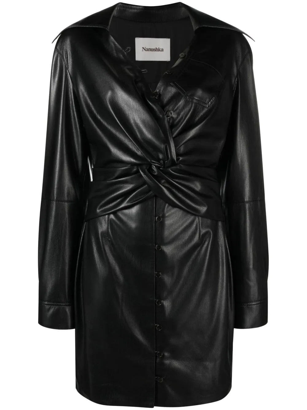 Marto faux-leather minidress