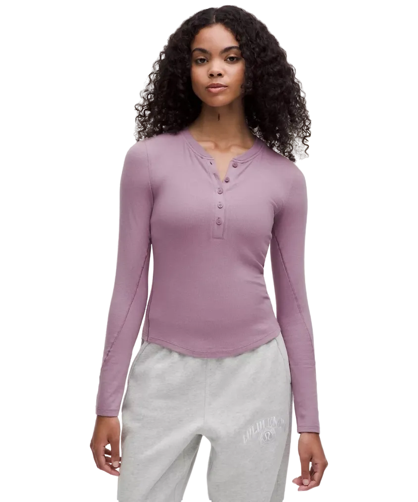 Lululemon Hold Tight Long-Sleeve Henley Lavender Lux
