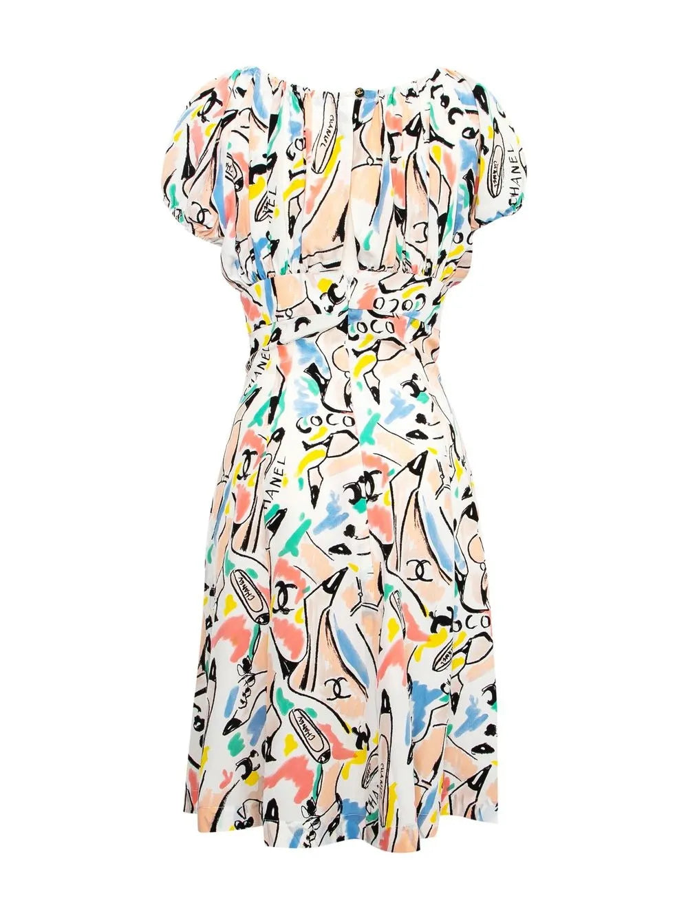 1990s graphic-print silk dress