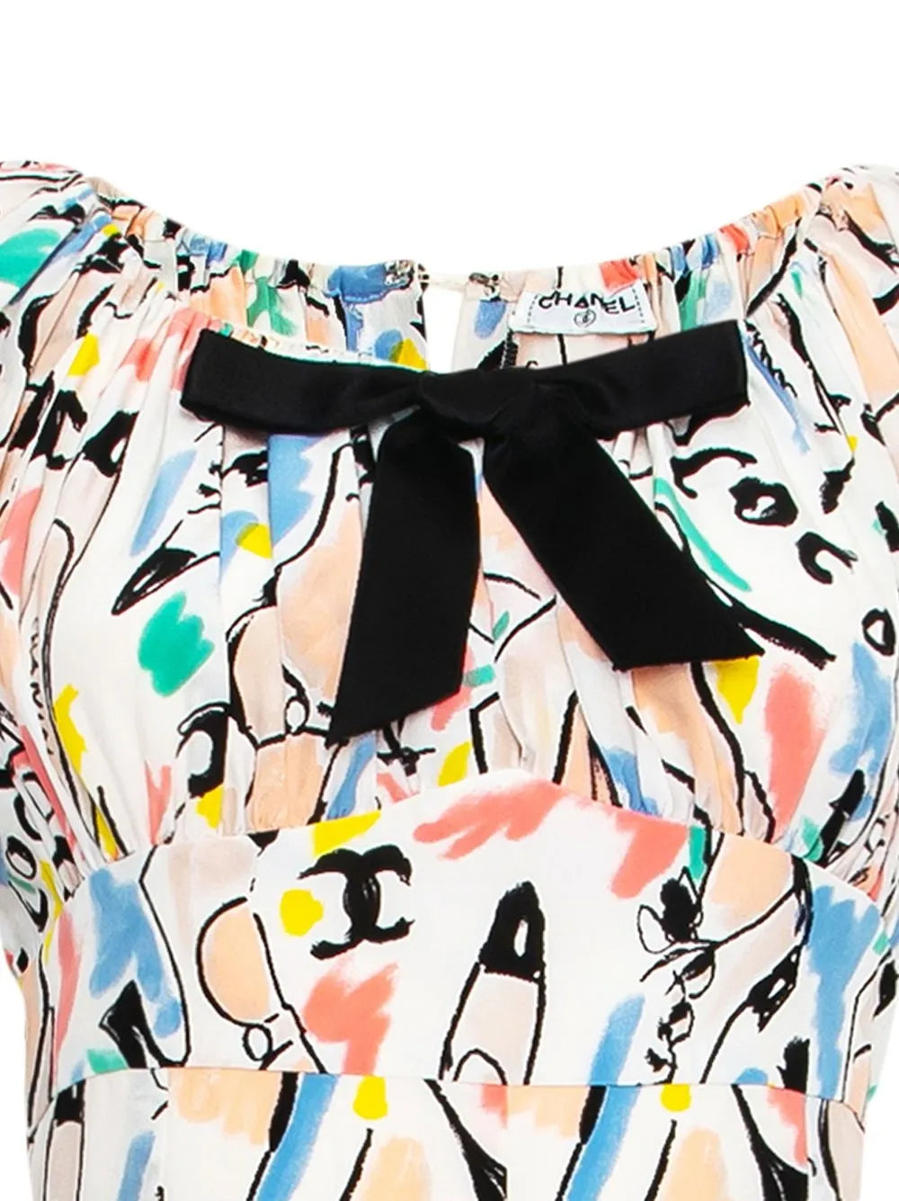 1990s graphic-print silk dress