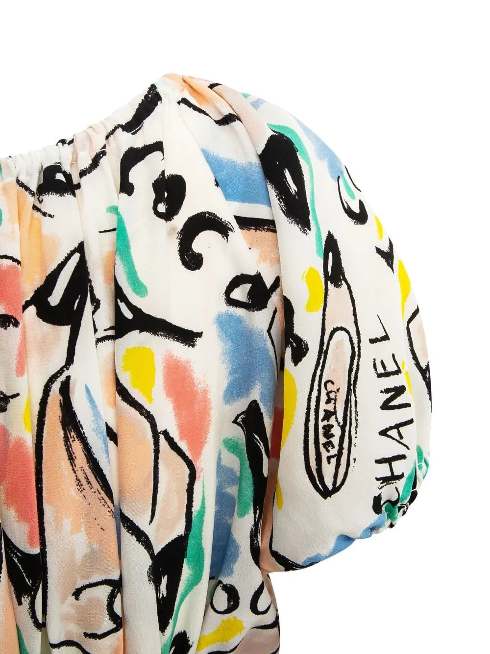 1990s graphic-print silk dress