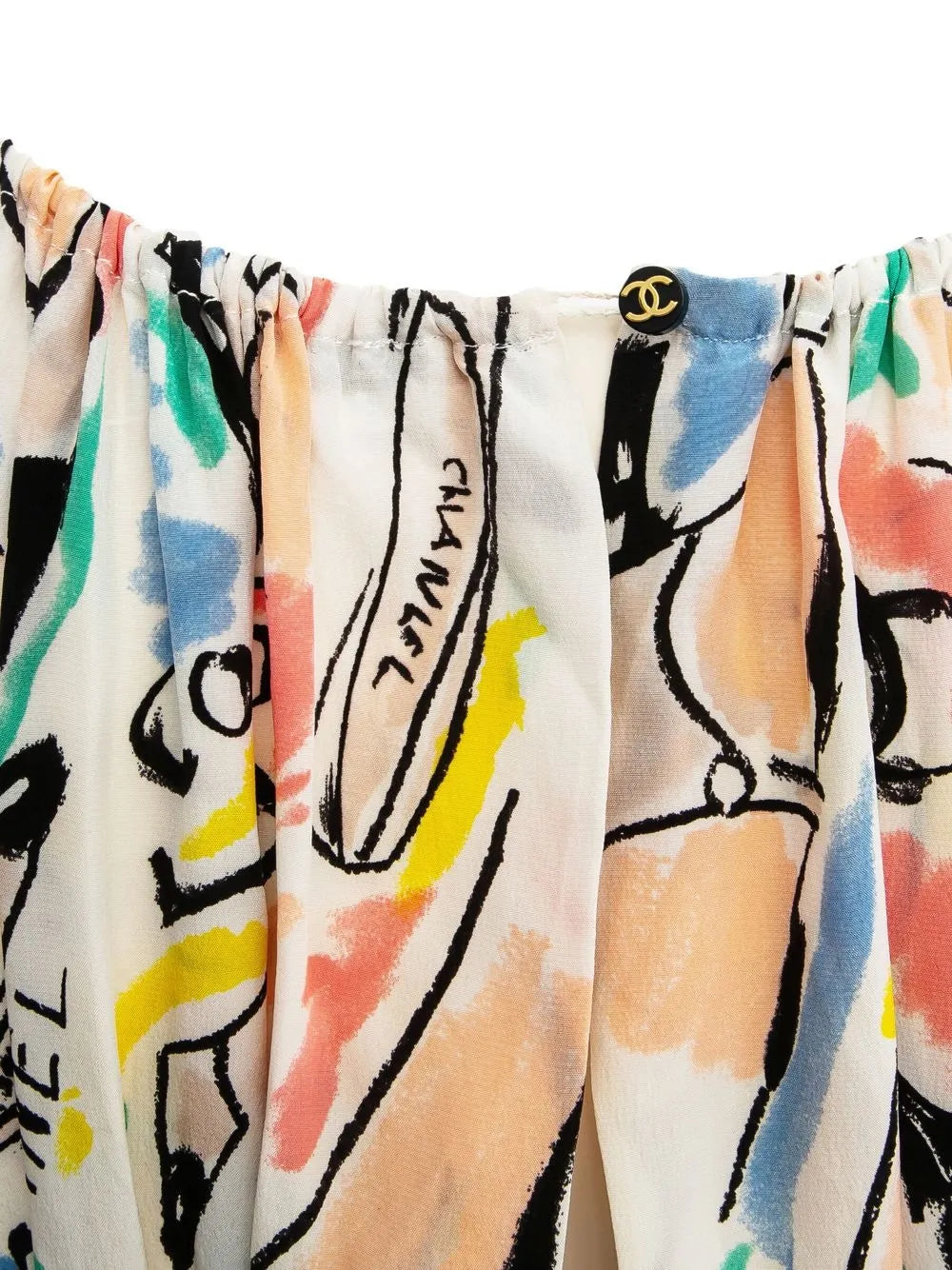 1990s graphic-print silk dress