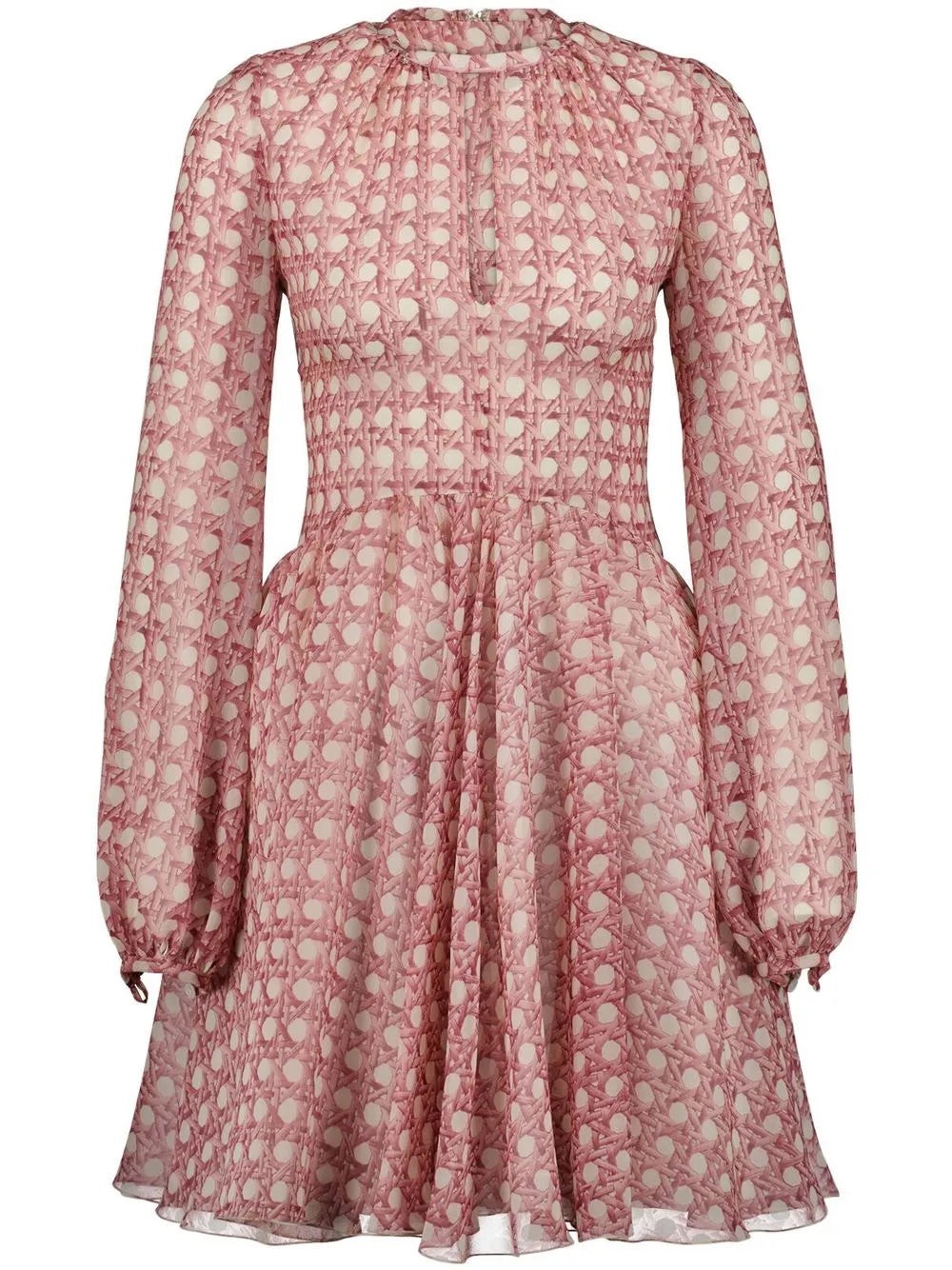polka-dot flared minidress
