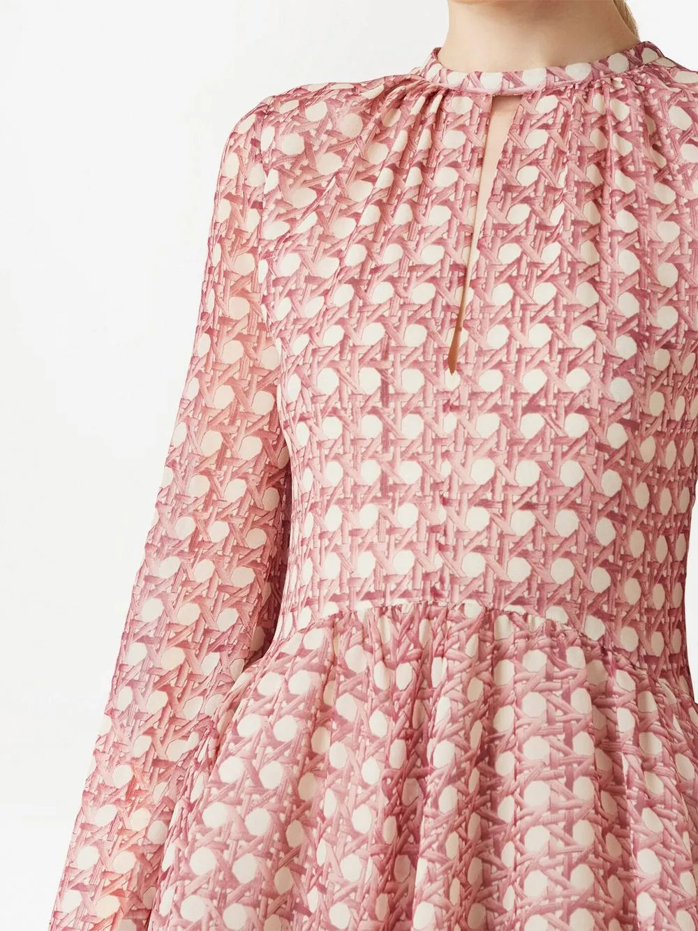 polka-dot flared minidress